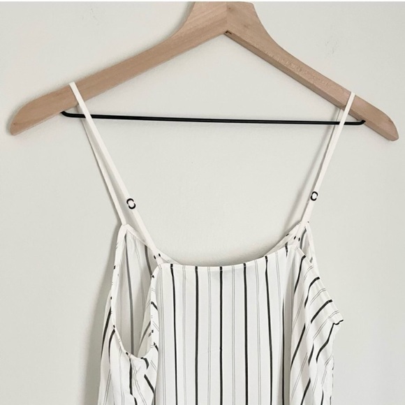 Tibi Women’s Silk Anna Stripe Spaghetti Strap Cami in White and Black Size 0 - Picture 7 of 10